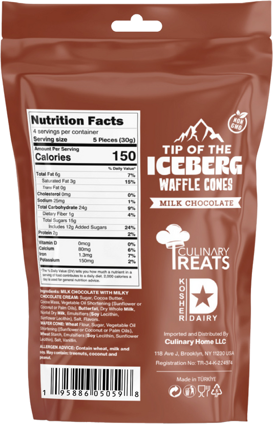 Milk Chocolate Filled  Waffle Cones