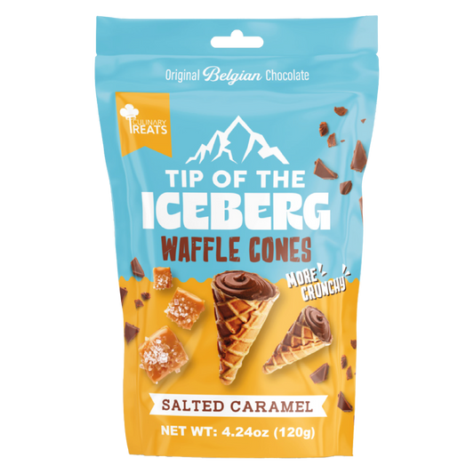 Sea salt caramel Milk Chocolate  filled waffle cones