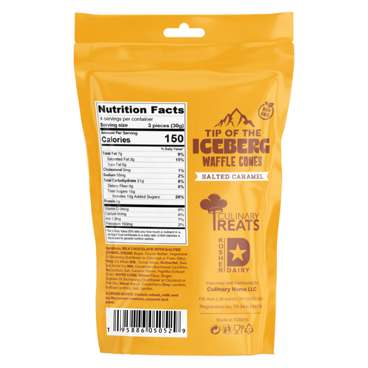 Sea salt caramel Milk Chocolate  filled waffle cones