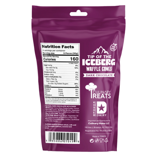 Dark Chocolate Filled Waffle Cones