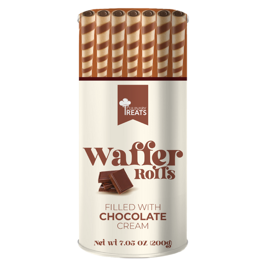 WAFFER ROLLS FILLED WITH CHOCOLATE CREAM
