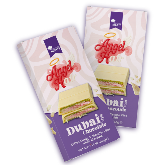 Cotton candy & pistachio filled white chocolate 160g