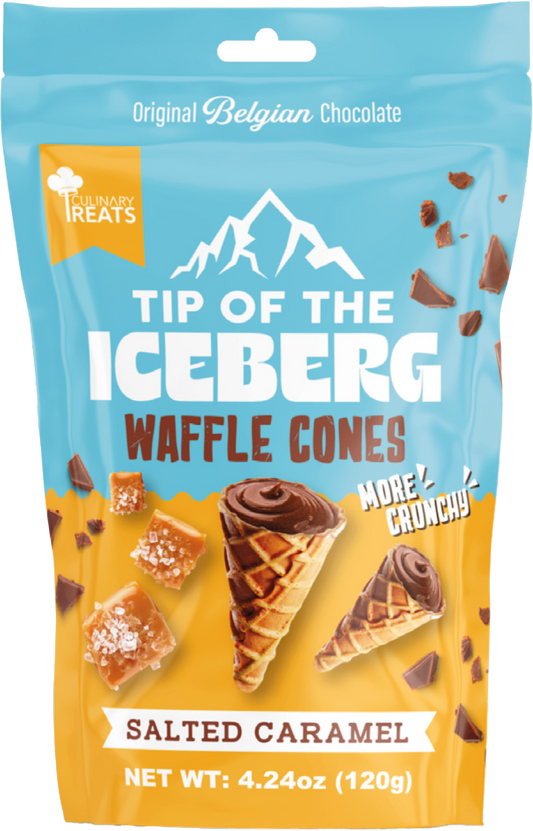 Sea salt caramel Milk Chocolate  filled waffle cones