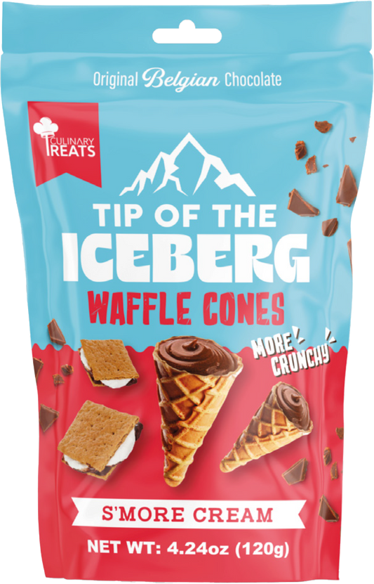 Marshmallow & Smore cream milk chocolate Filled Waffle cones