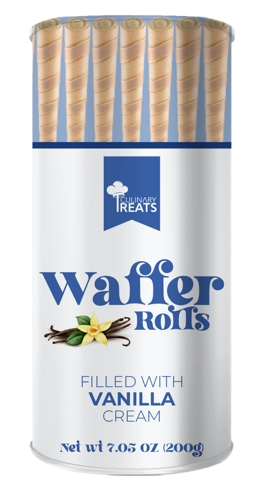 WAFFER ROLLS FILLED WITH VANILLA CREAM